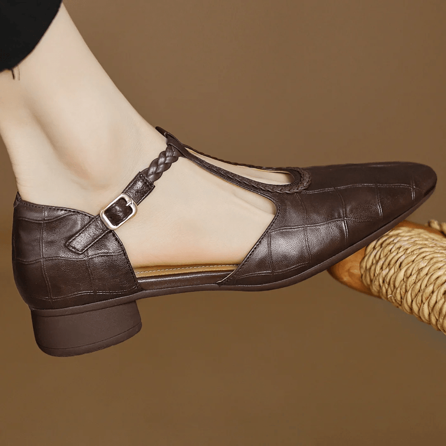 WOMEN'S T - STRAP BUCKLE MARY JANE FLATS - Zarino Newstyle