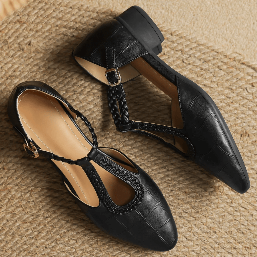 WOMEN'S T - STRAP BUCKLE MARY JANE FLATS - Zarino Newstyle