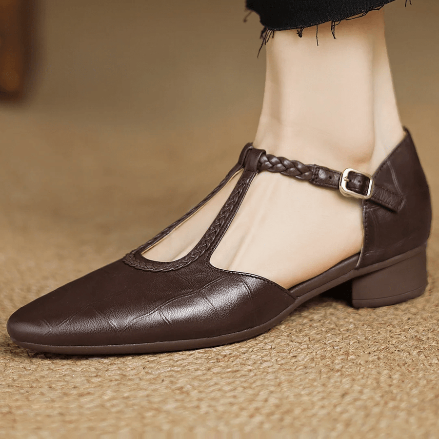WOMEN'S T - STRAP BUCKLE MARY JANE FLATS - Zarino Newstyle