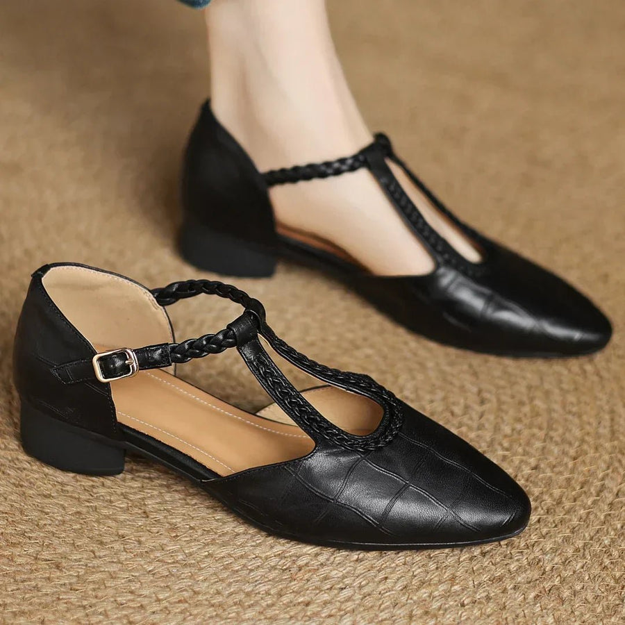 WOMEN'S T - STRAP BUCKLE MARY JANE FLATS - Zarino Newstyle