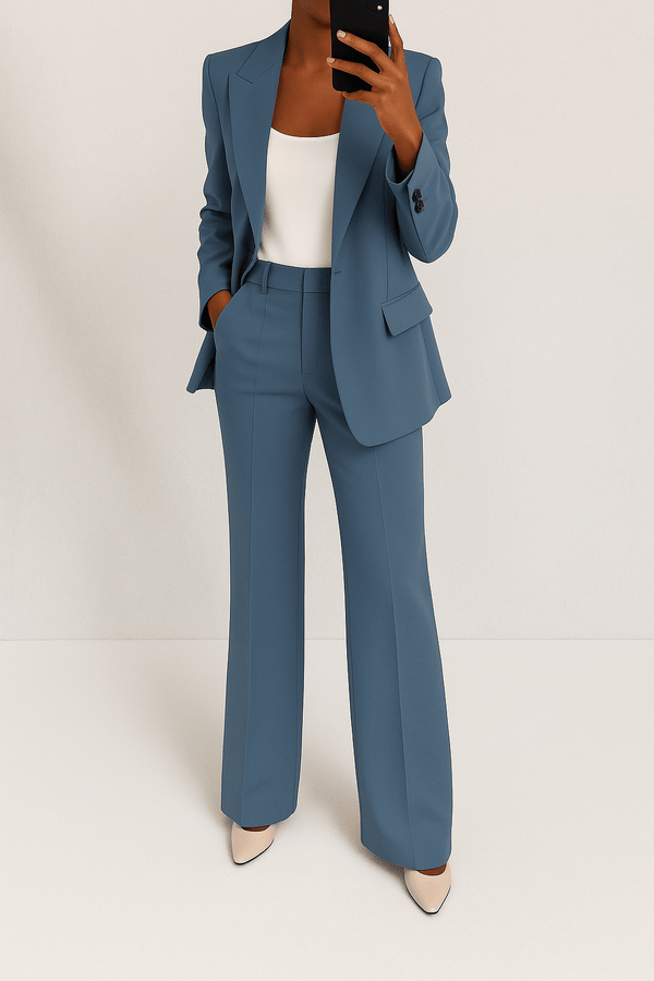 WOMEN'S TAILORED BLAZER & TROUSER SUMMER SUIT SET