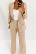 WOMEN'S TAILORED BLAZER & TROUSER SUMMER SUIT SET - Zarino Newstyle