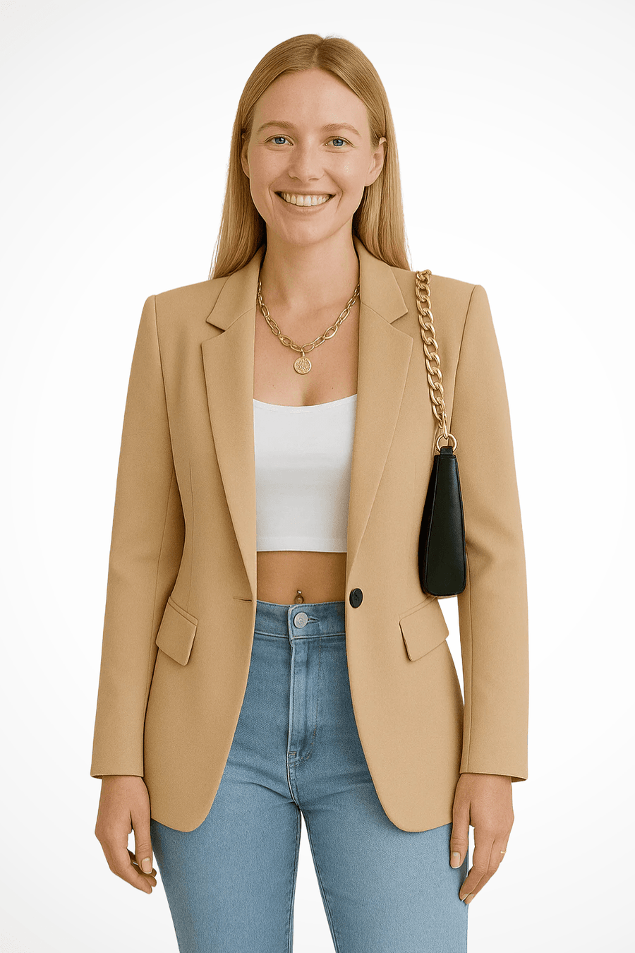WOMEN'S TAILORED SINGLE BUTTON BLAZER - Zarino Newstyle