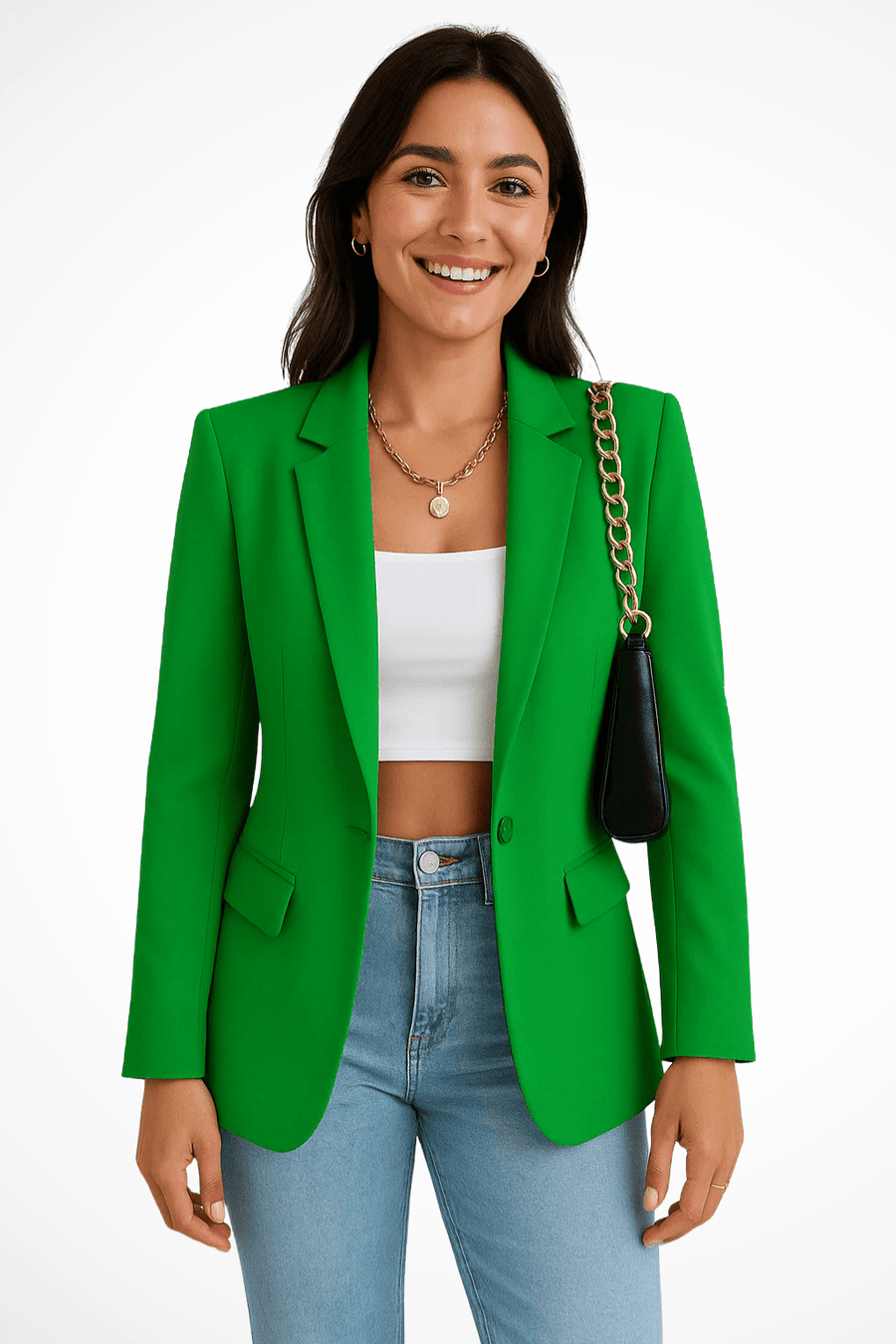 WOMEN'S TAILORED SINGLE BUTTON BLAZER - Zarino Newstyle
