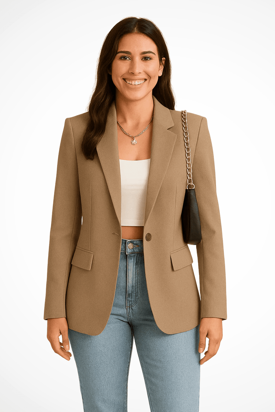 WOMEN'S TAILORED SINGLE BUTTON BLAZER - Zarino Newstyle