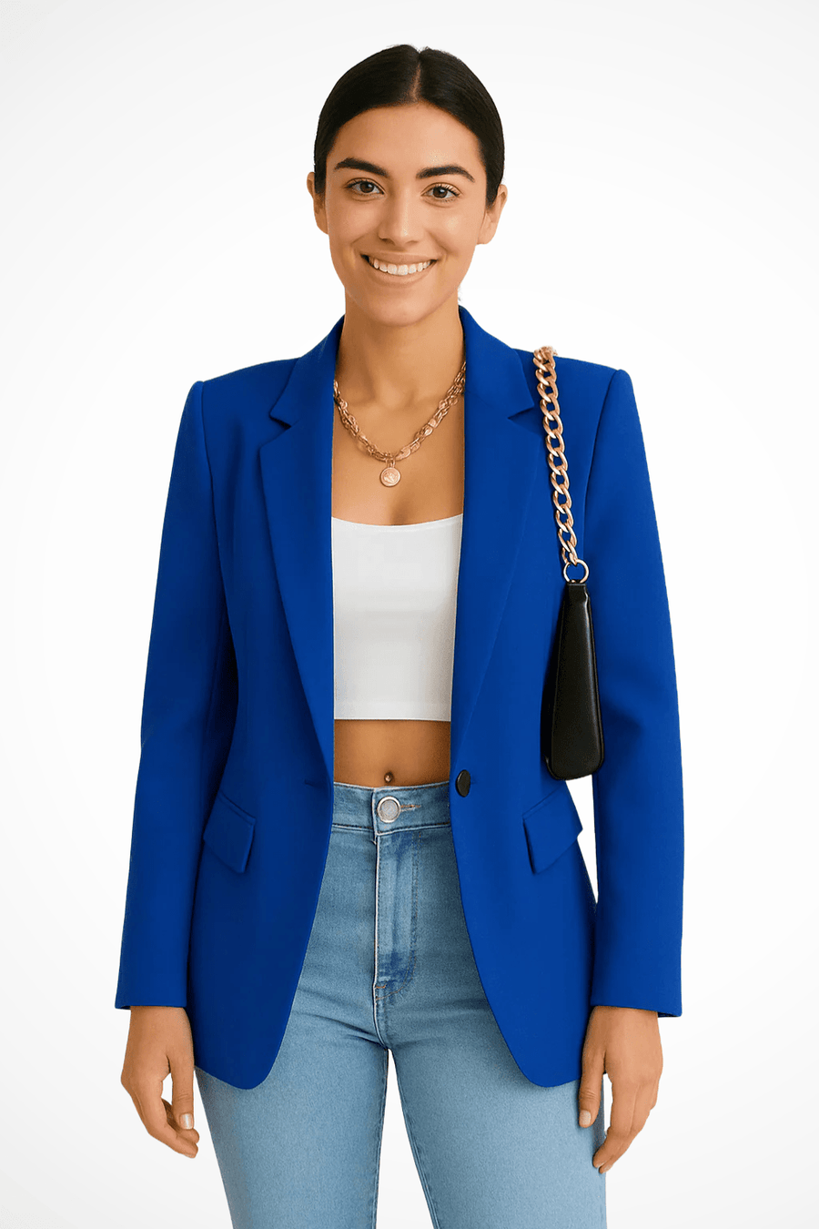WOMEN'S TAILORED SINGLE BUTTON BLAZER - Zarino Newstyle