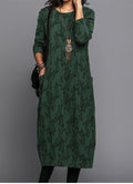 WOMEN'S TEXTURED JACQUARD LONG SLEEVE MIDI DRESS - Zarino Newstyle