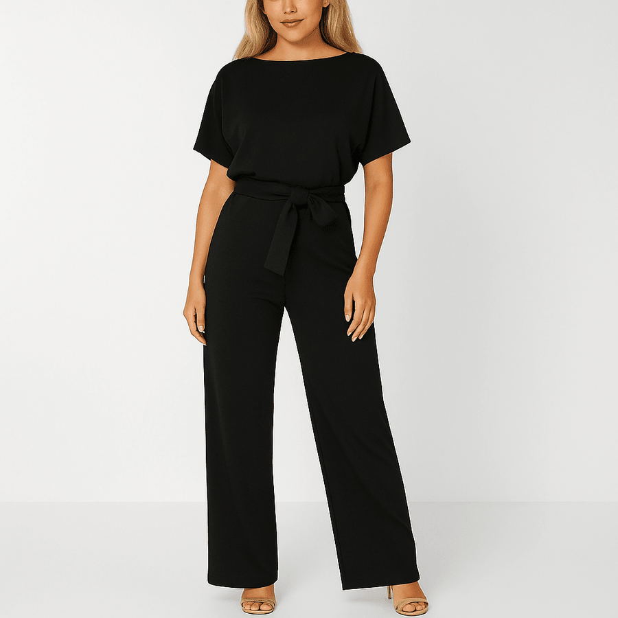 WOMEN'S TIE WAIST WIDE LEG SUMMER JUMPSUIT - Zarino Newstyle