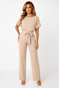 WOMEN'S TIE WAIST WIDE LEG SUMMER JUMPSUIT - Zarino Newstyle