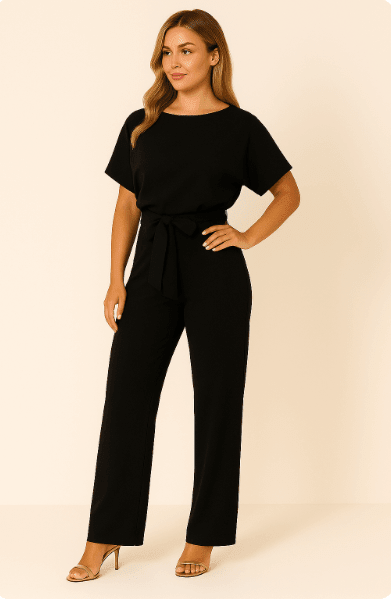 WOMEN'S TIE WAIST WIDE LEG SUMMER JUMPSUIT - Zarino Newstyle