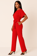 WOMEN'S TIE WAIST WIDE LEG SUMMER JUMPSUIT - Zarino Newstyle