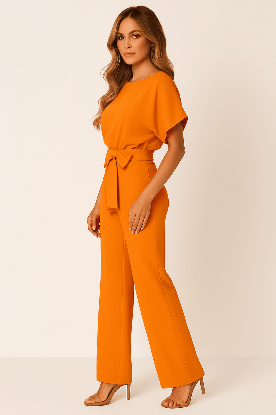 WOMEN'S TIE WAIST WIDE LEG SUMMER JUMPSUIT - Zarino Newstyle