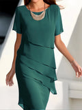 WOMEN'S TIERED CHIFFON SUMMER MIDI DRESS - Zarino Newstyle