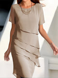 WOMEN'S TIERED CHIFFON SUMMER MIDI DRESS - Zarino Newstyle