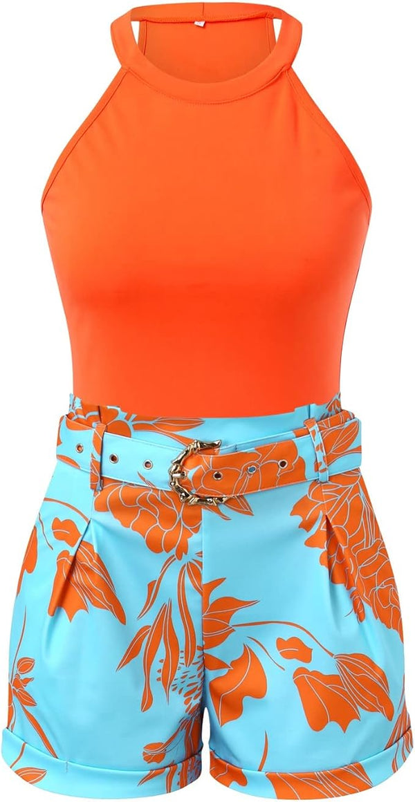 WOMEN'S TROPICAL PRINT SUMMER SHORTS
