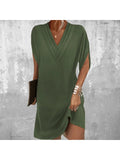 WOMEN'S V - NECK WRAP SUMMER TUMMY COVERING DRESS - Zarino Newstyle