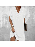 WOMEN'S V - NECK WRAP SUMMER TUMMY COVERING DRESS - Zarino Newstyle