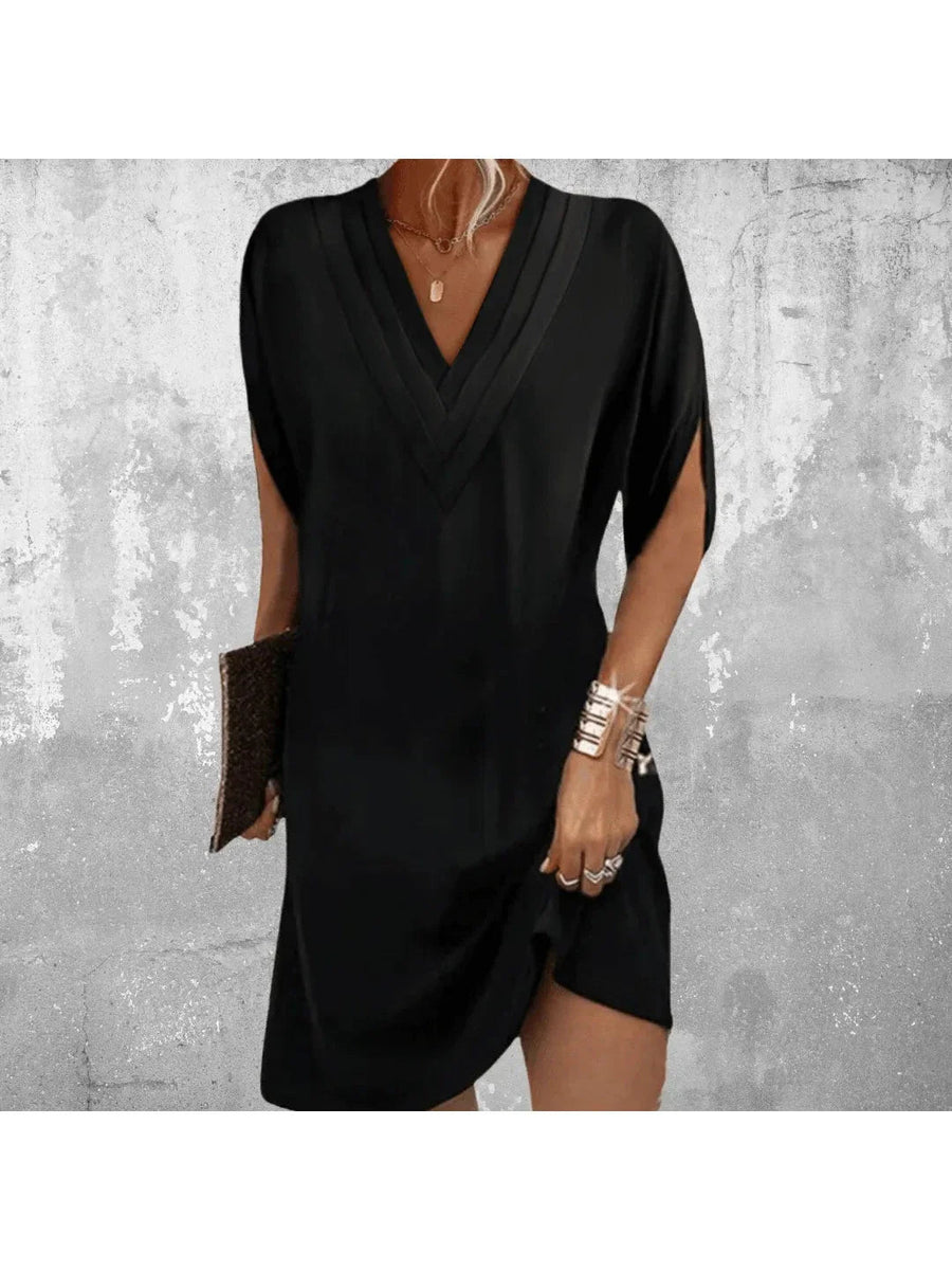WOMEN'S V - NECK WRAP SUMMER TUMMY COVERING DRESS - Zarino Newstyle