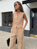 WOMEN'S VEST & WIDE LEG TROUSER SET - Zarino Newstyle