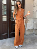 WOMEN'S VEST & WIDE LEG TROUSER SET - Zarino Newstyle