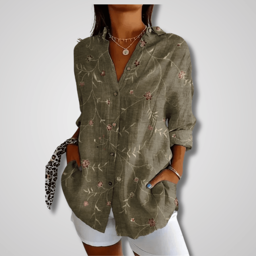 WOMEN'S VINTAGE RELAXED OVERSIZED SUMMER SHIRT - Zarino Newstyle