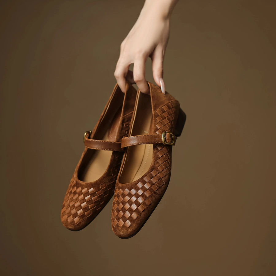 WOMEN'S WOVEN MARY JANE FLATS - Zarino Newstyle