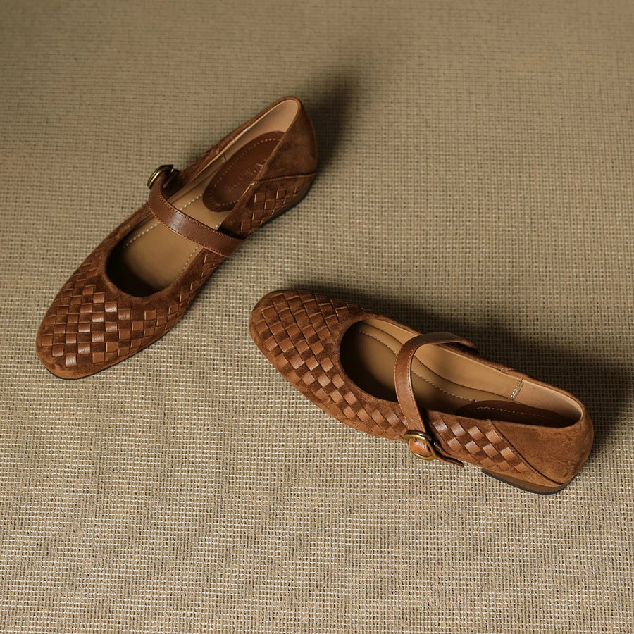 WOMEN'S WOVEN MARY JANE FLATS - Zarino Newstyle