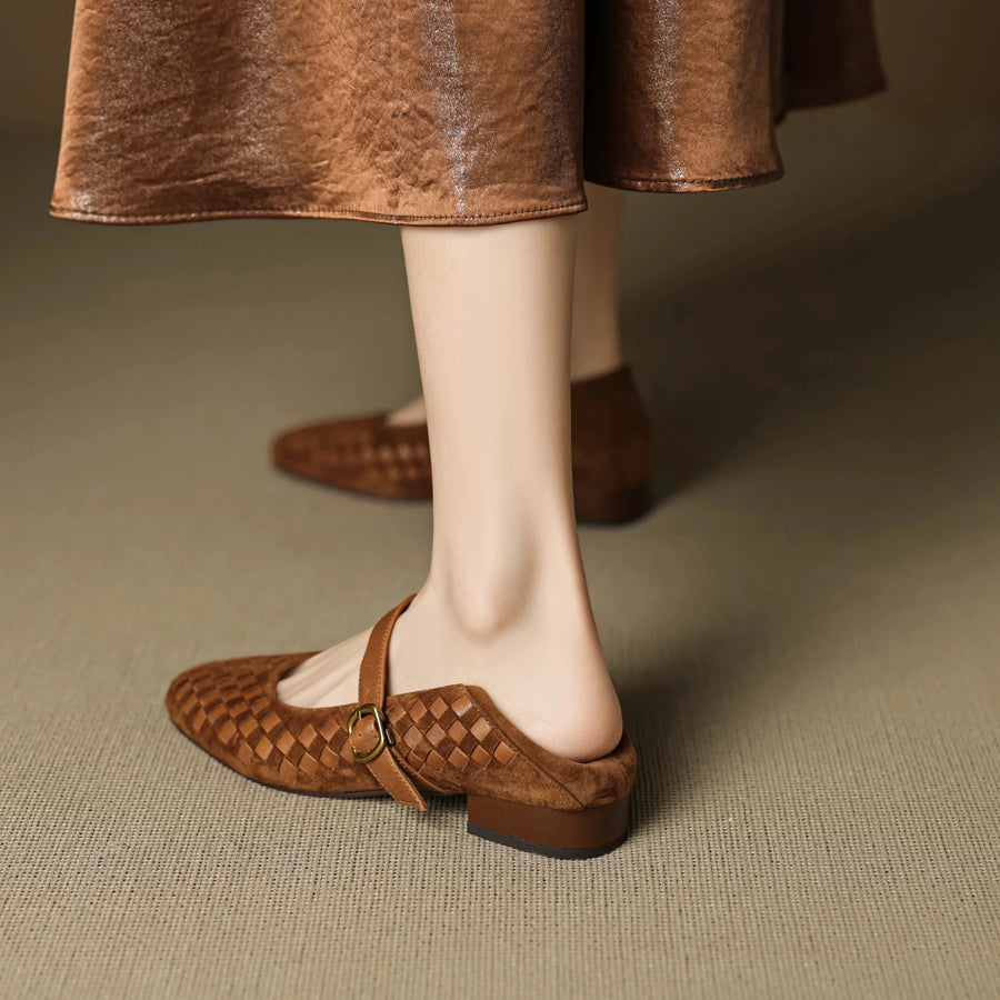 WOMEN'S WOVEN MARY JANE FLATS - Zarino Newstyle