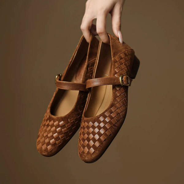 WOMEN'S WOVEN MARY JANE FLATS - Zarino Newstyle