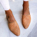 WOMEN'S WOVEN POINTED TOE SLINGBACK FLAT SUMMER MOCCASINS - Zarino Newstyle