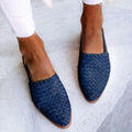 WOMEN'S WOVEN POINTED TOE SLINGBACK FLAT SUMMER MOCCASINS - Zarino Newstyle