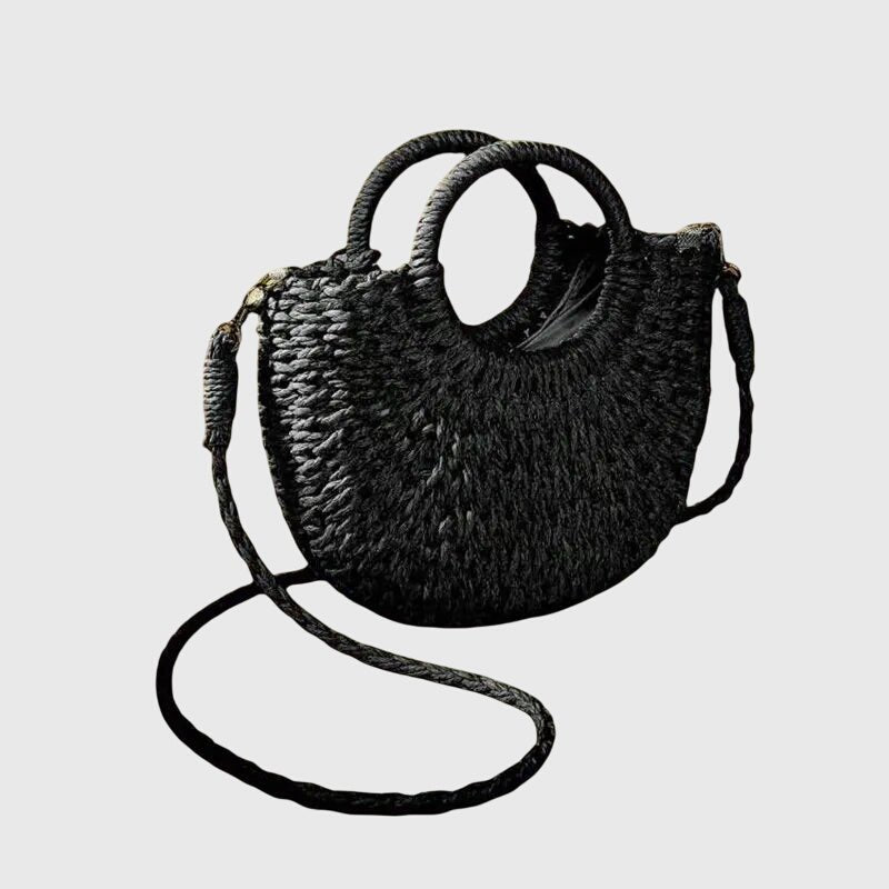 WOMEN'S WOVEN STRAW ROUNDED TOTE SUMMER BAG - Zarino Newstyle
