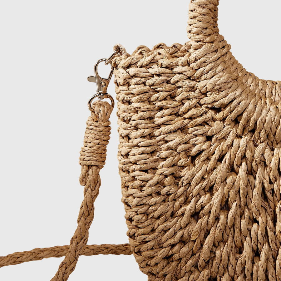 WOMEN'S WOVEN STRAW ROUNDED TOTE SUMMER BAG - Zarino Newstyle
