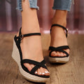 WOMEN'S WOVEN WEDGE SANDALS - Zarino Newstyle