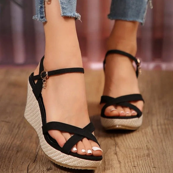 WOMEN'S WOVEN WEDGE SANDALS